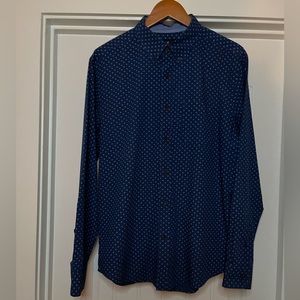 Men’s American Eagle Everyday Oxford Button-Up Shirt, Dark Blue, Size Large